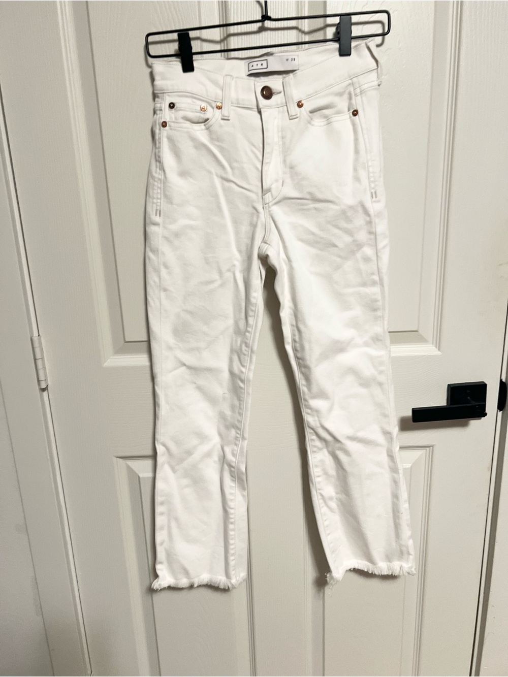 AYR Women's The bomb Pop Straight Leg Ankle White Denim Jeans Pant Sz 25 - Picture 5 of 10